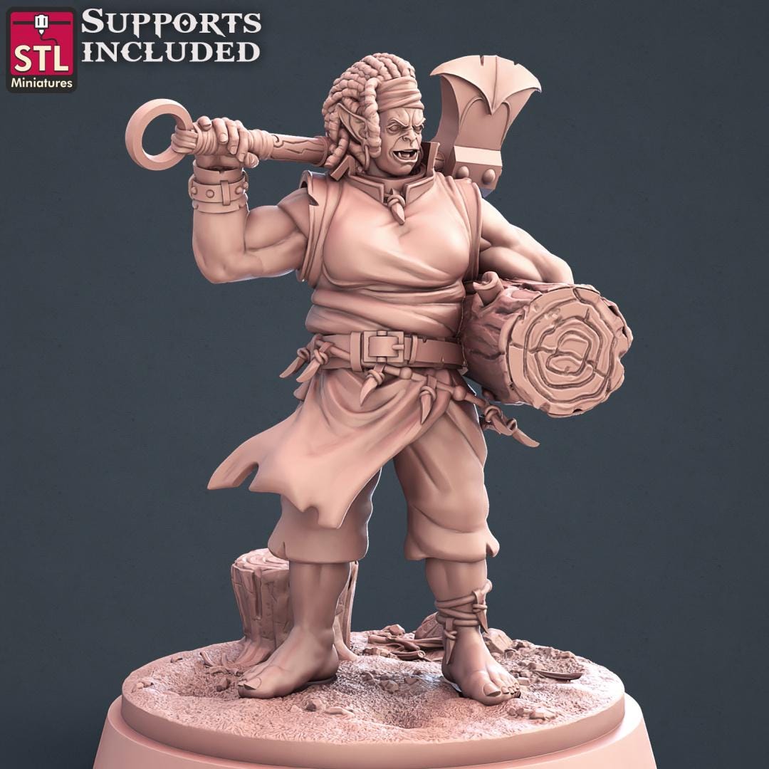 Lumberjack NPC Set | Tabletop Scale | D&D TTRPG Miniature | STL Miniatures