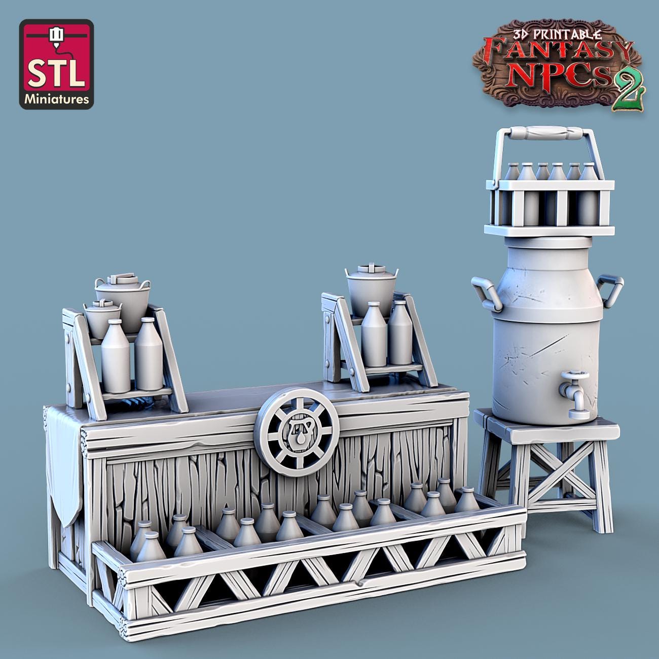 Milkman NPC Set | Tabletop Scale | D&D TTRPG Miniature | STL Miniatures