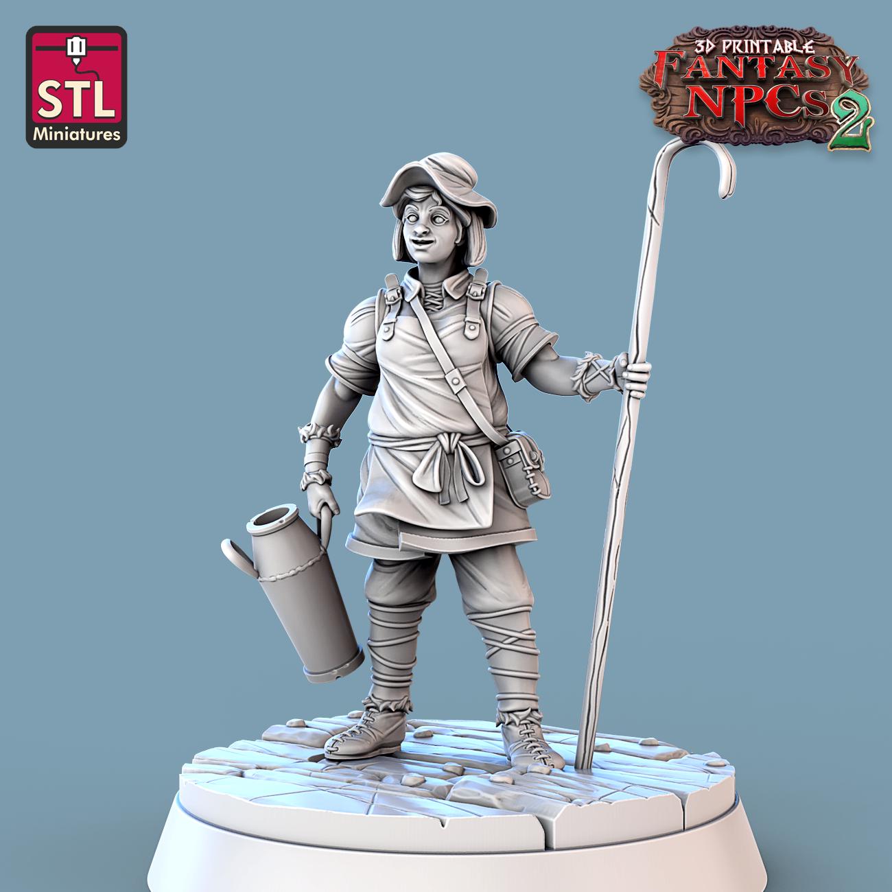 Milkman NPC Set | Tabletop Scale | D&D TTRPG Miniature | STL Miniatures