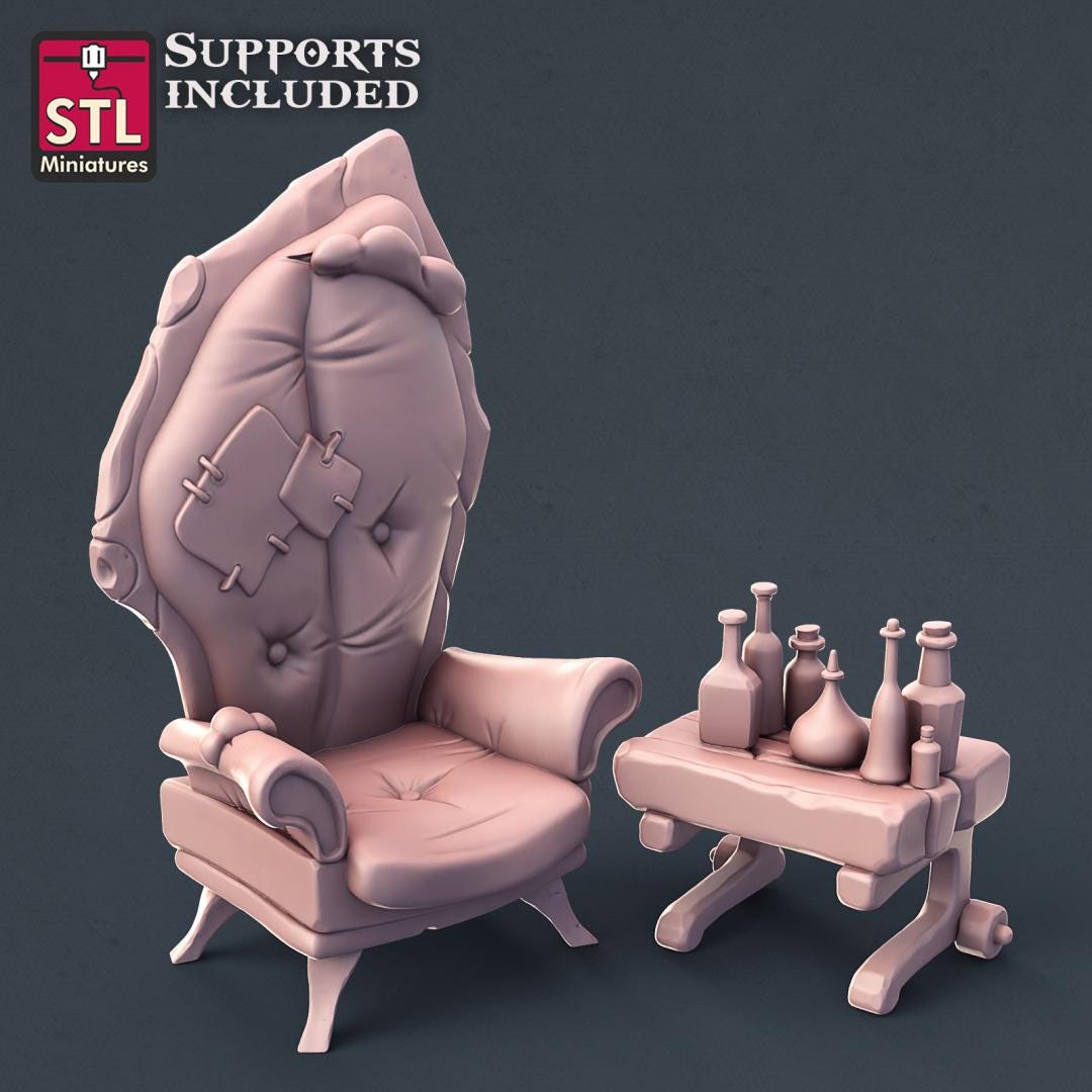 Potion Vendor Seller NPC Set | Tabletop Scale | D&D TTRPG Miniature | STL Miniatures