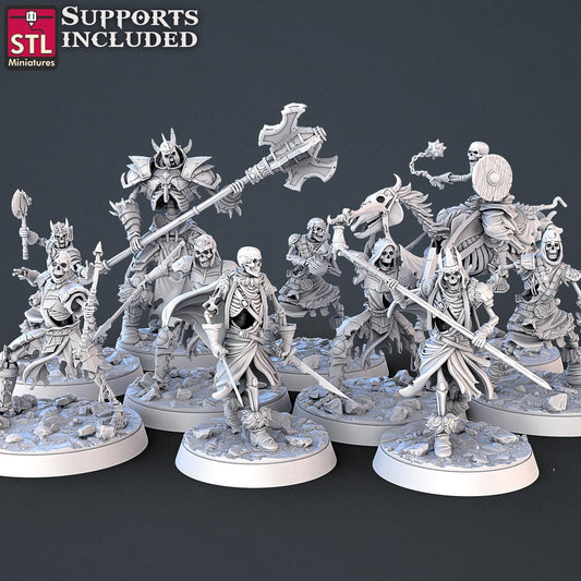 Modular Skeletons Enemy Monster Set | Tabletop Scale | D&D TTRPG Miniature | STL Miniatures