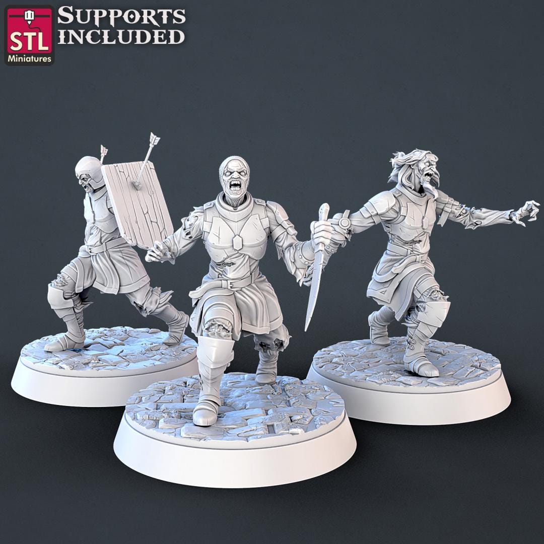 Modular Undead Enemy Monster Set | Tabletop Scale | D&D TTRPG Miniature | STL Miniatures