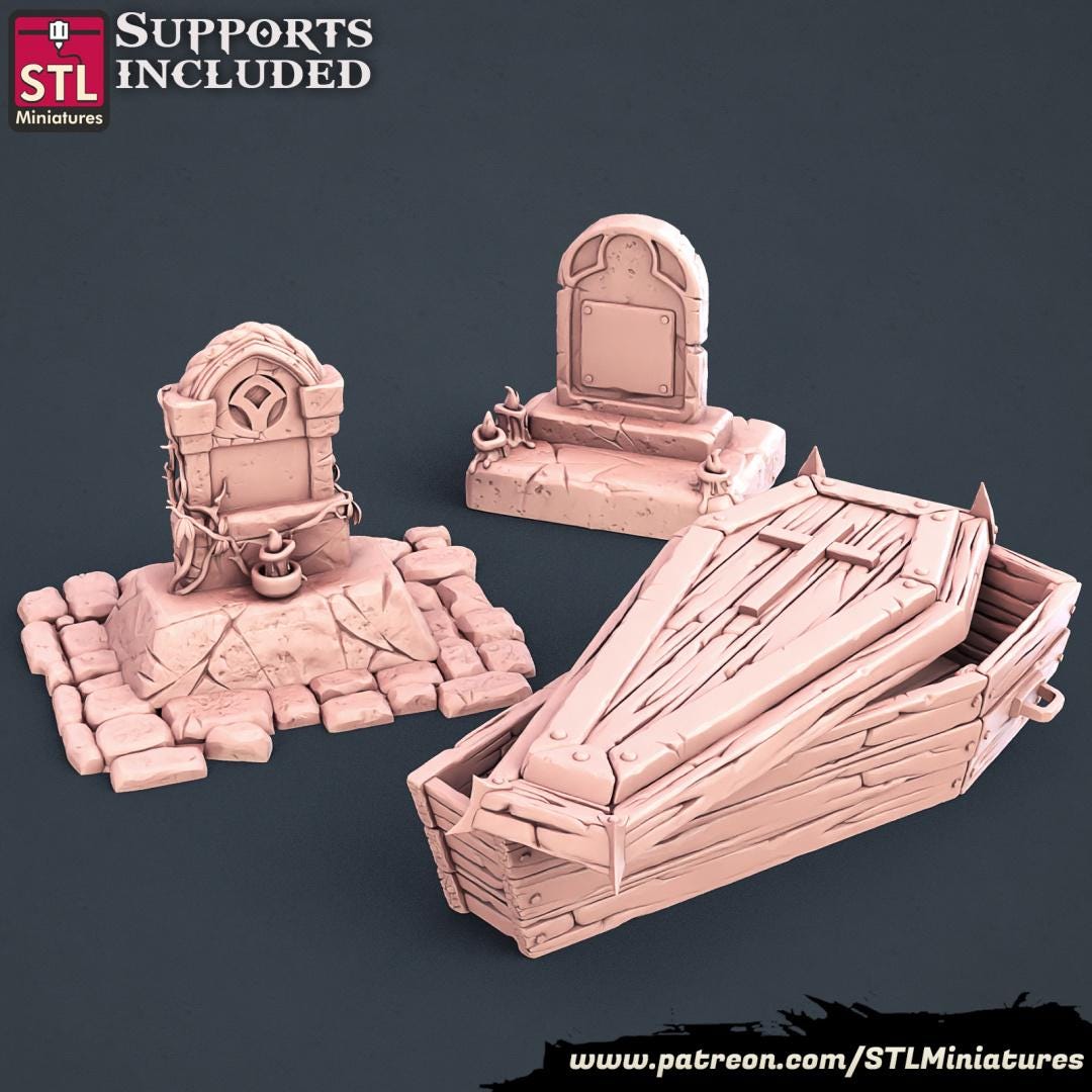 Undertaker NPC Set | Tabletop Scale | D&D TTRPG Miniature | STL Miniatures