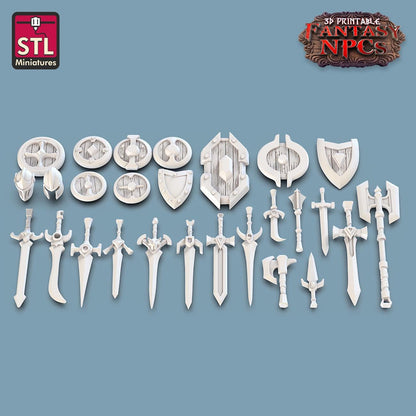 Weapons Merchant NPC Set | Tabletop Scale | D&D TTRPG Miniature | STL Miniatures