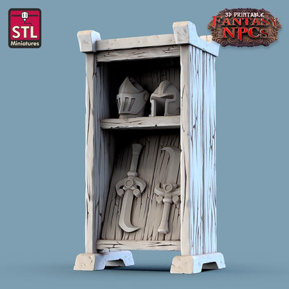 Weapons Merchant NPC Set | Tabletop Scale | D&D TTRPG Miniature | STL Miniatures
