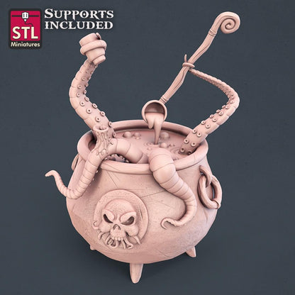 Witch NPC Set | Tabletop Scale | D&D TTRPG Miniature | STL Miniatures