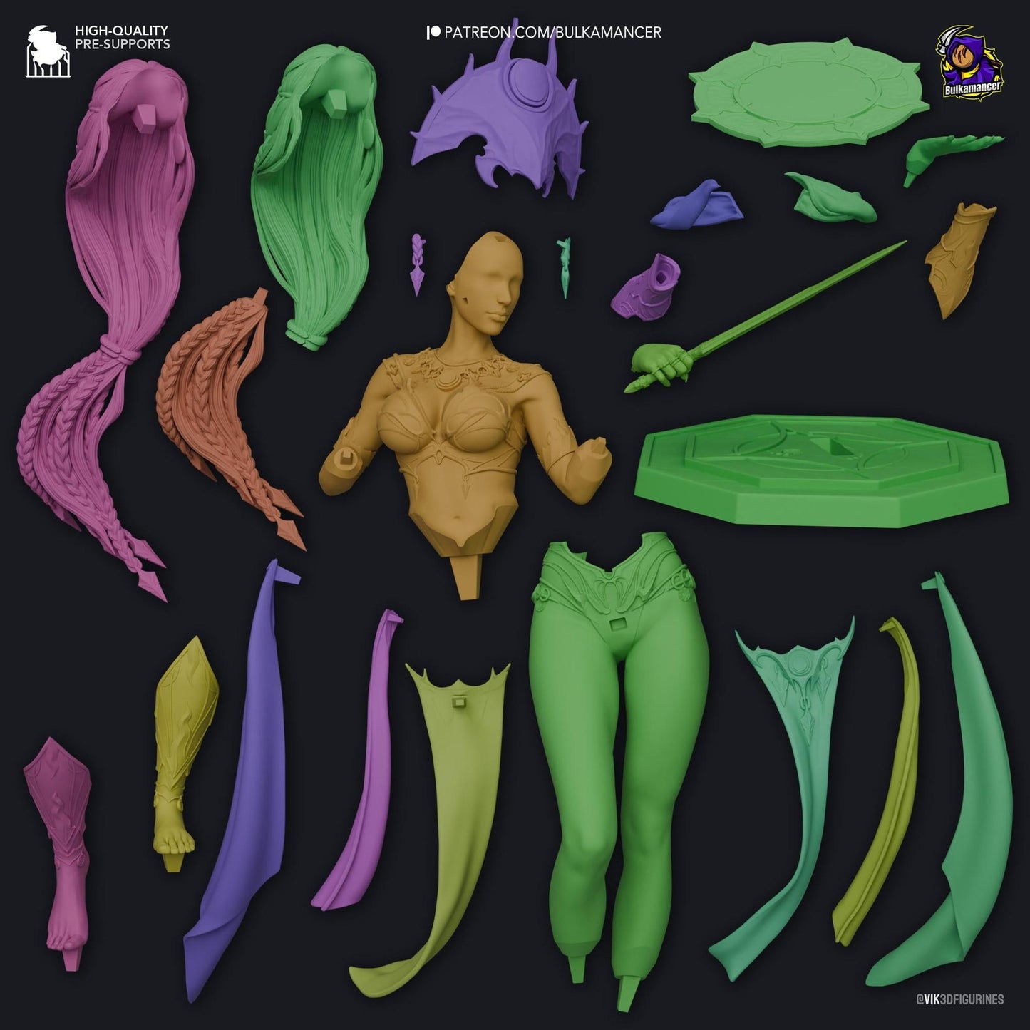 Goddess of Darkness | Resin Garage Kit Sculpture Anime Video Game Fan Art Statue | Bulkamancer Sculpts