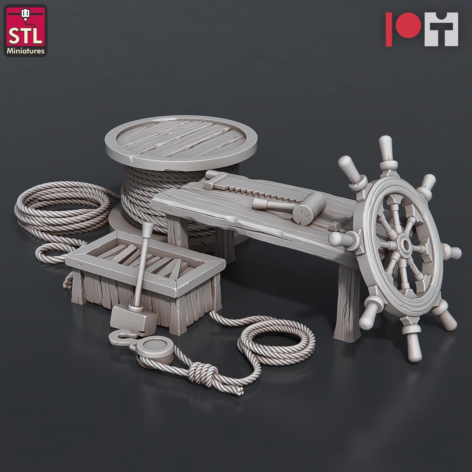 Airship Crew NPC Set | Tabletop Scale | D&D TTRPG Miniature | STL Miniatures