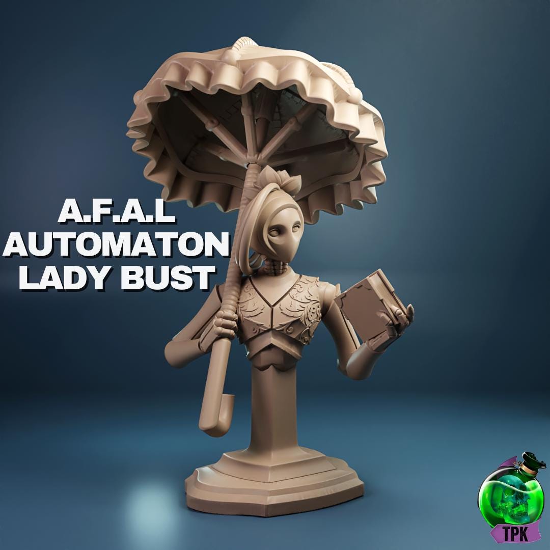 A.F.A.L Warforged Lady, Automaton, Mechanical | Tabletop Gaming Mini or Display Figure | TPKLab