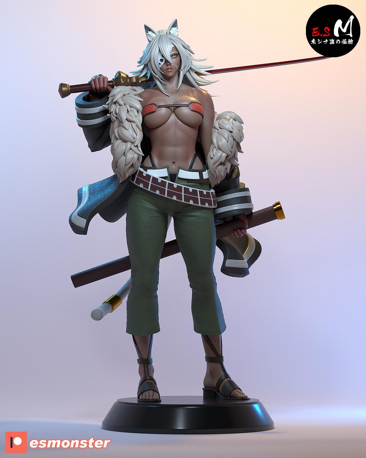 Bestial Sword Master | Resin Garage Kit Sculpture Anime Video Game Fan Art Statue | E.S Monster