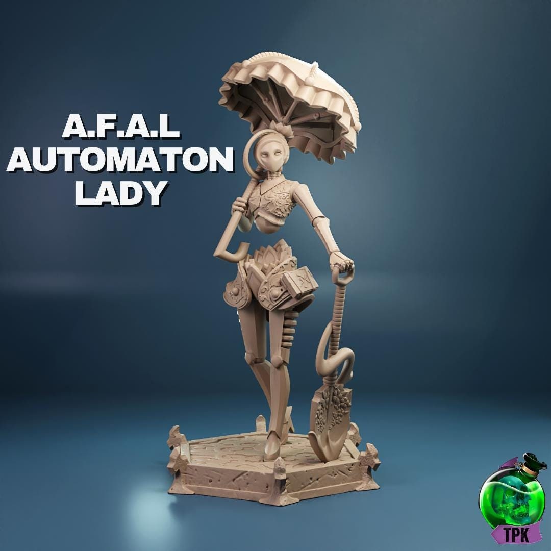 A.F.A.L Warforged Lady, Automaton, Mechanical | Tabletop Gaming Mini or Display Figure | TPKLab