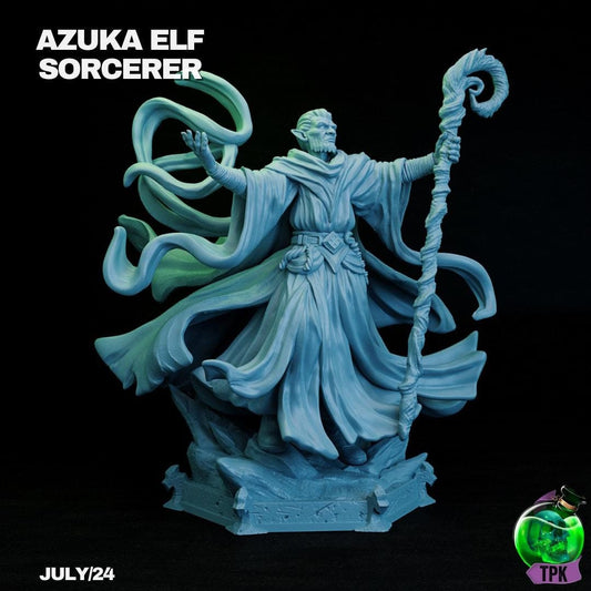 Azuka Elf Sorcerer Wizard Mage Warlock | Tabletop Gaming Miniature | TPKLab