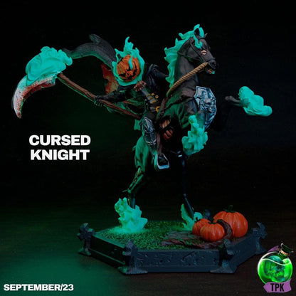 Cursed Knight Headless Horseman Pumpkin Nightmare | Tabletop Gaming Mini or Display Figure | TPKLab
