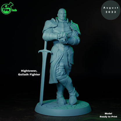 Edward Hightower, Goliath Paladin Soldier Warrior | Tabletop Gaming Miniature | TPKLab