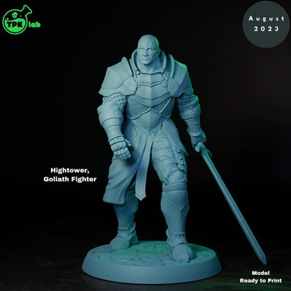 Edward Hightower, Goliath Paladin Soldier Warrior | Tabletop Gaming Miniature | TPKLab