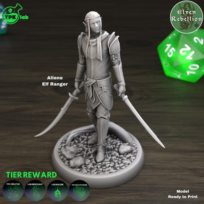 Elven Soldiers, Mounted, Unmounted, Fighters | Tabletop Gaming Miniature | TPKLab