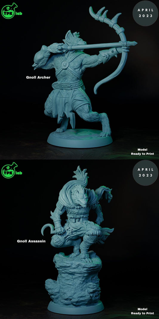 Gnoll Fighters, Corrupted Hyenas | Tabletop Gaming Miniature | TPKLab