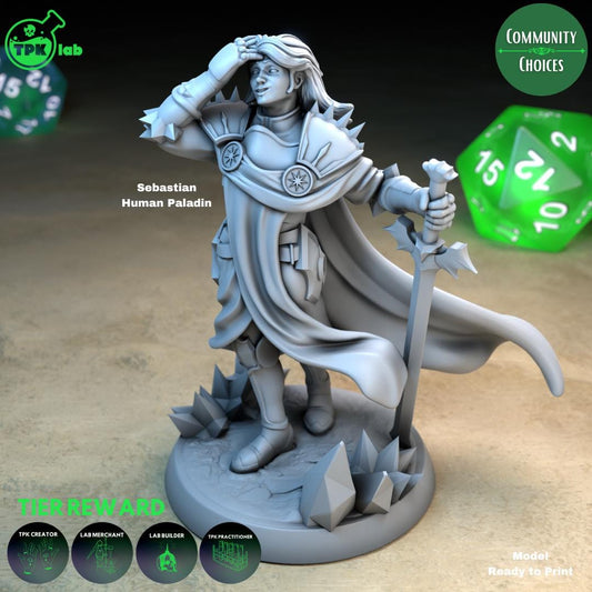 Human Paladins, Ina, Sebastian | Tabletop Gaming Miniature | TPKLab