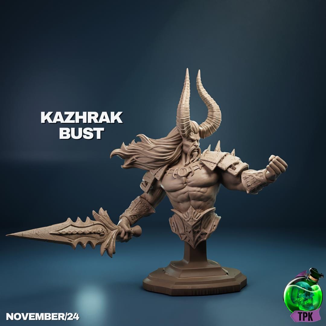 Kazhrak, Warlord of the Elemental Abyss Demon Devil | Tabletop Gaming Mini or Display Figure | TPKLab