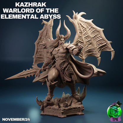 Kazhrak, Warlord of the Elemental Abyss Demon Devil | Tabletop Gaming Mini or Display Figure | TPKLab