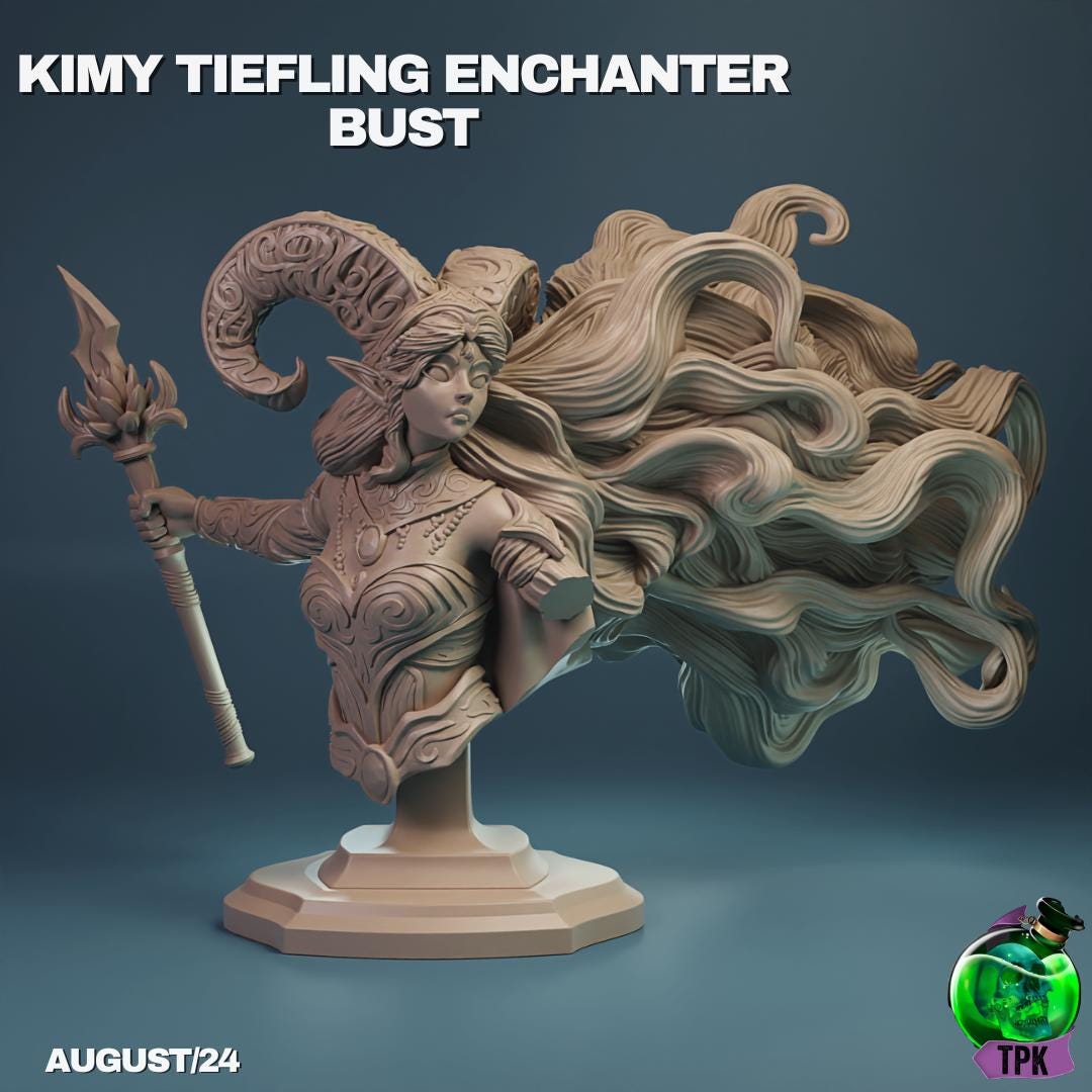 Kimy Tiefling Enchanter Mage Sorceress | Tabletop Gaming Mini or Bust | TPKLab
