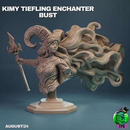 Kimy Tiefling Enchanter Mage Sorceress | Tabletop Gaming Mini or Bust | TPKLab