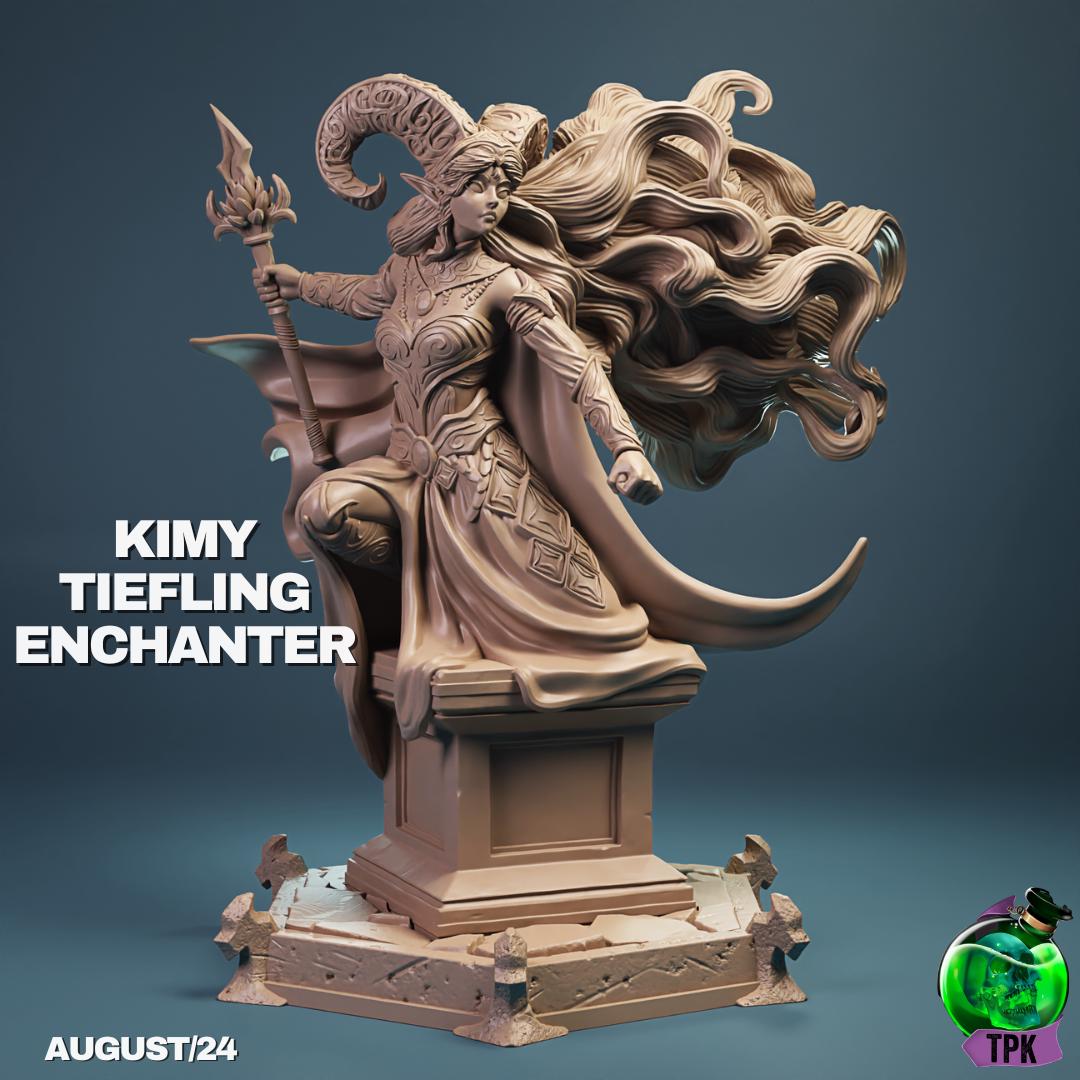 Kimy Tiefling Enchanter Mage Sorceress | Tabletop Gaming Mini or Bust | TPKLab