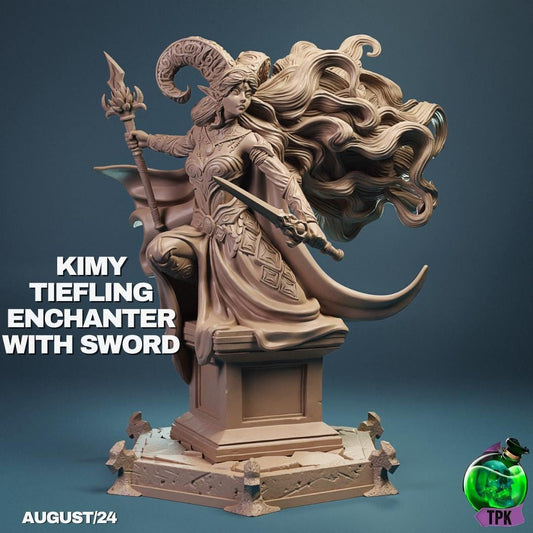 Kimy Tiefling Enchanter Mage Sorceress | Tabletop Gaming Mini or Bust | TPKLab