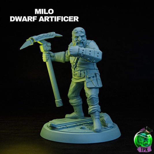 Dwarf Artificers, Milo, Pietra | Tabletop Gaming Miniature | TPKLab