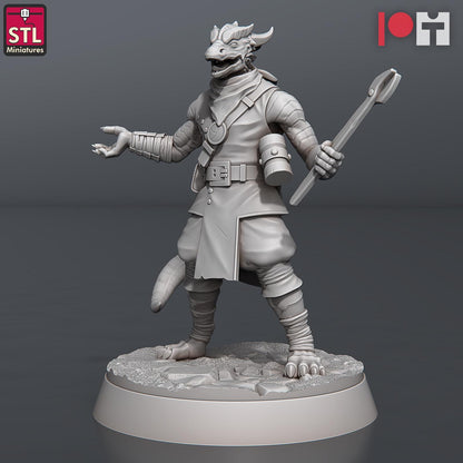 Dragonborn Blacksmith NPC Set | Tabletop Scale | D&D TTRPG Miniature | STL Miniatures
