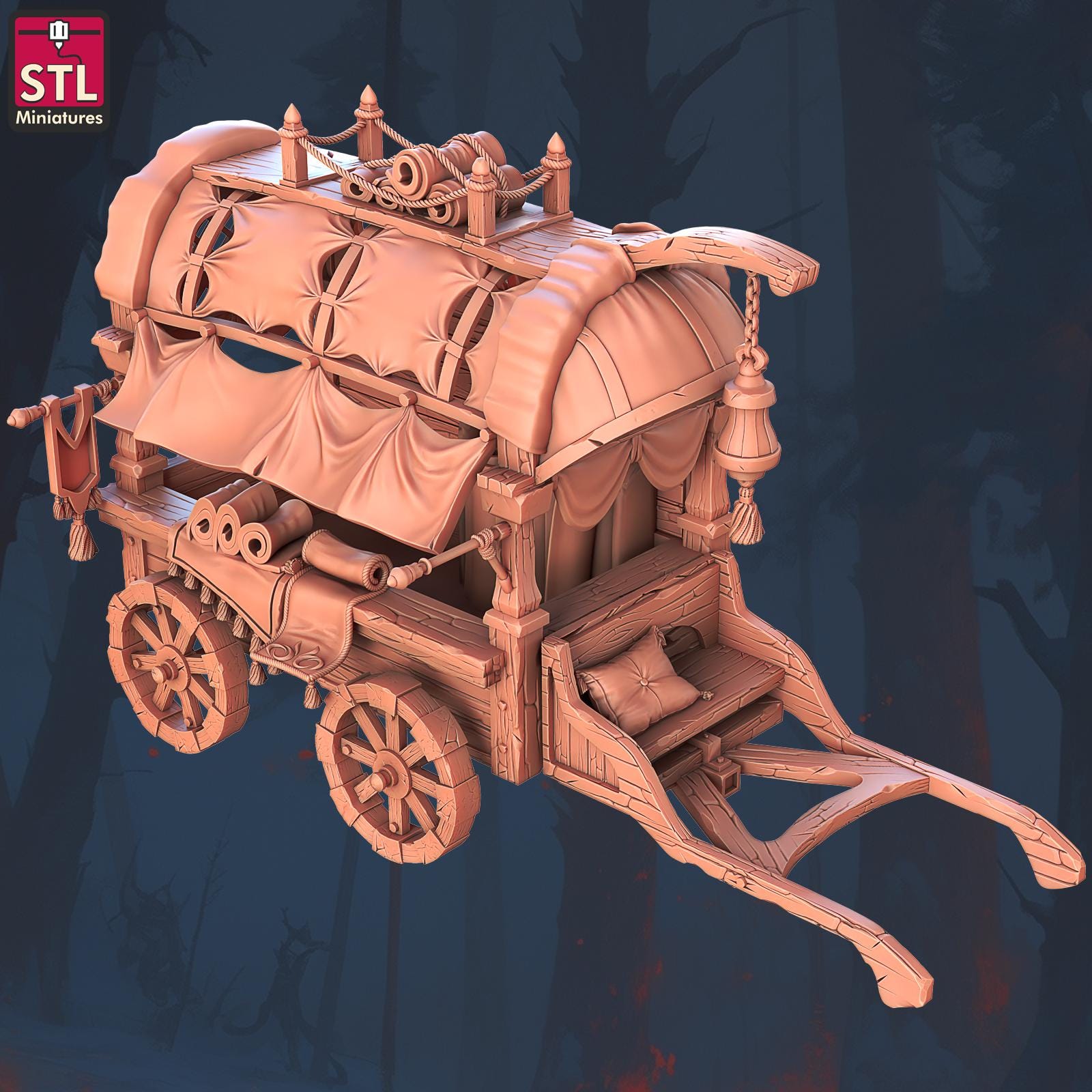 Flying Carpet Vendor Seller Set | Tabletop Scale | D&D TTRPG Miniature | STL Miniatures