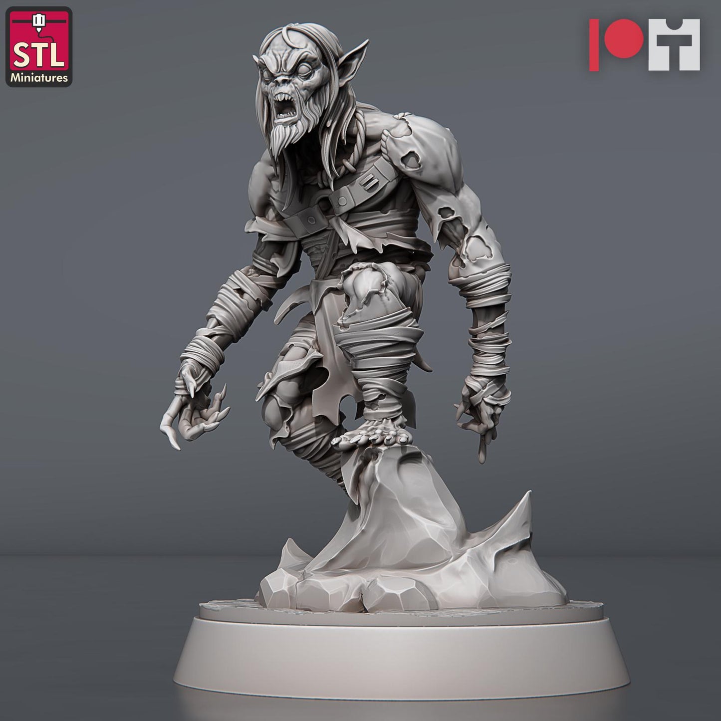 Ghoul King Set | Tabletop Scale | D&D TTRPG Miniature | STL Miniatures