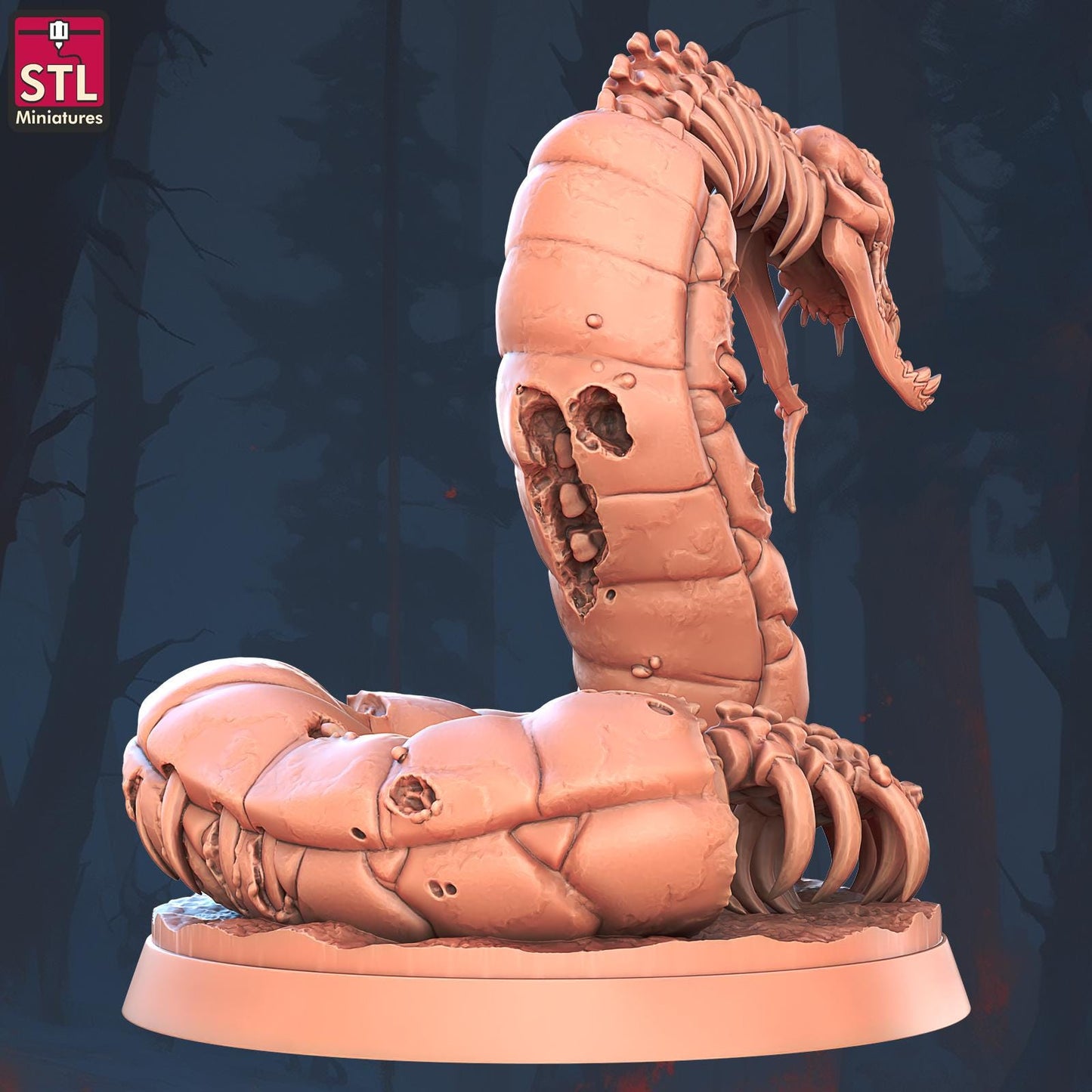 Ghoul Giant Snake Set | Tabletop Scale | D&D TTRPG Miniature | STL Miniatures