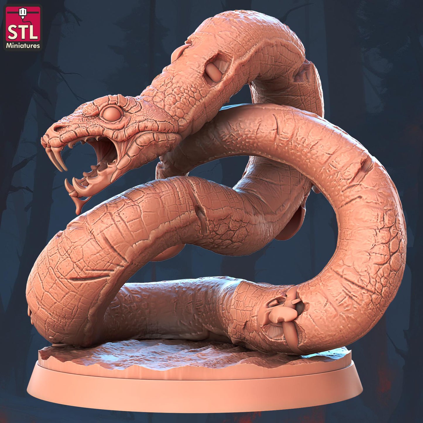 Ghoul Giant Snake Set | Tabletop Scale | D&D TTRPG Miniature | STL Miniatures