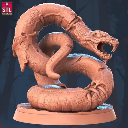Ghoul Giant Snake Set | Tabletop Scale | D&D TTRPG Miniature | STL Miniatures