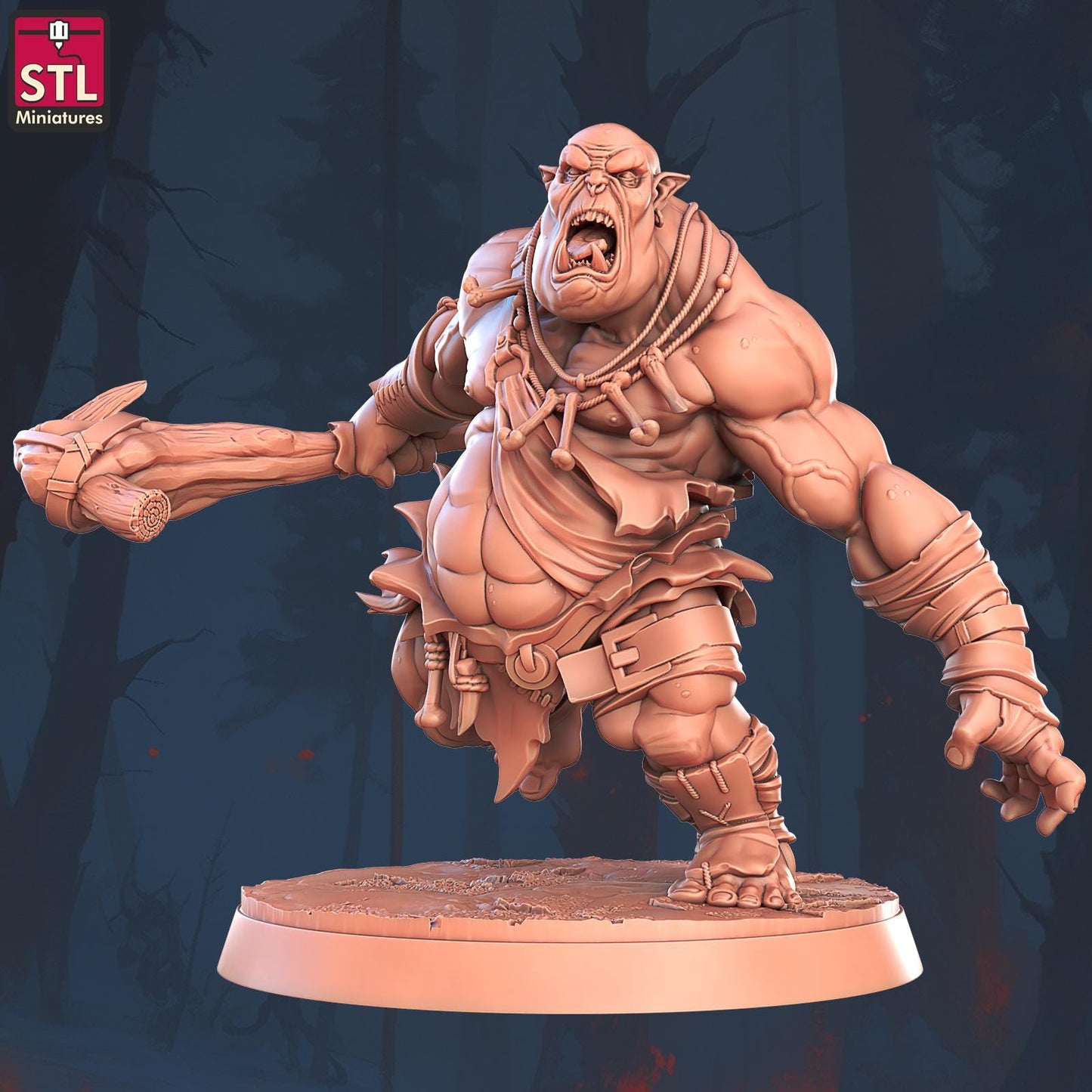 Giant Ogre Monster | Tabletop Scale | D&D TTRPG Miniature | STL Miniatures
