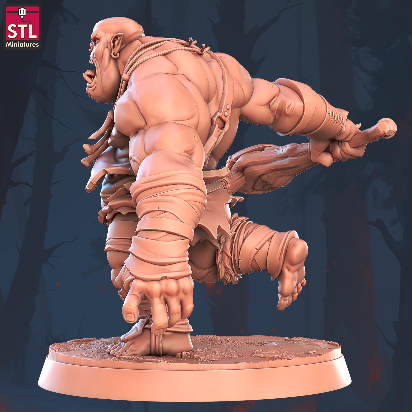 Giant Ogre Monster | Tabletop Scale | D&D TTRPG Miniature | STL Miniatures