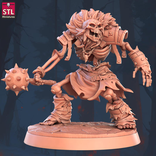Giant Skeletal Ogre Monster | Tabletop Scale | D&D TTRPG Miniature | STL Miniatures