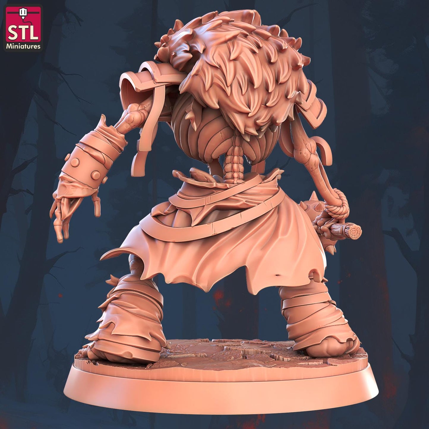 Giant Skeletal Ogre Monster | Tabletop Scale | D&D TTRPG Miniature | STL Miniatures