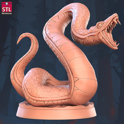 Giant Snake Set | Tabletop Scale | D&D TTRPG Miniature | STL Miniatures