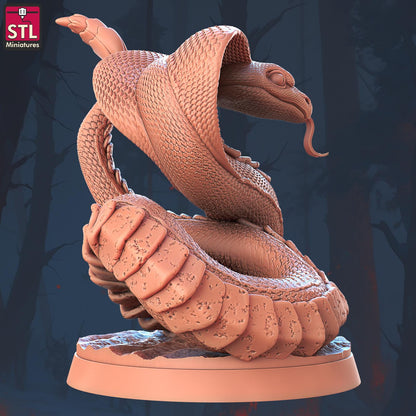 Giant Snake Set | Tabletop Scale | D&D TTRPG Miniature | STL Miniatures