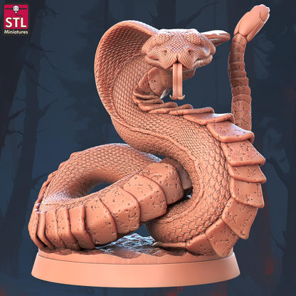 Giant Snake Set | Tabletop Scale | D&D TTRPG Miniature | STL Miniatures