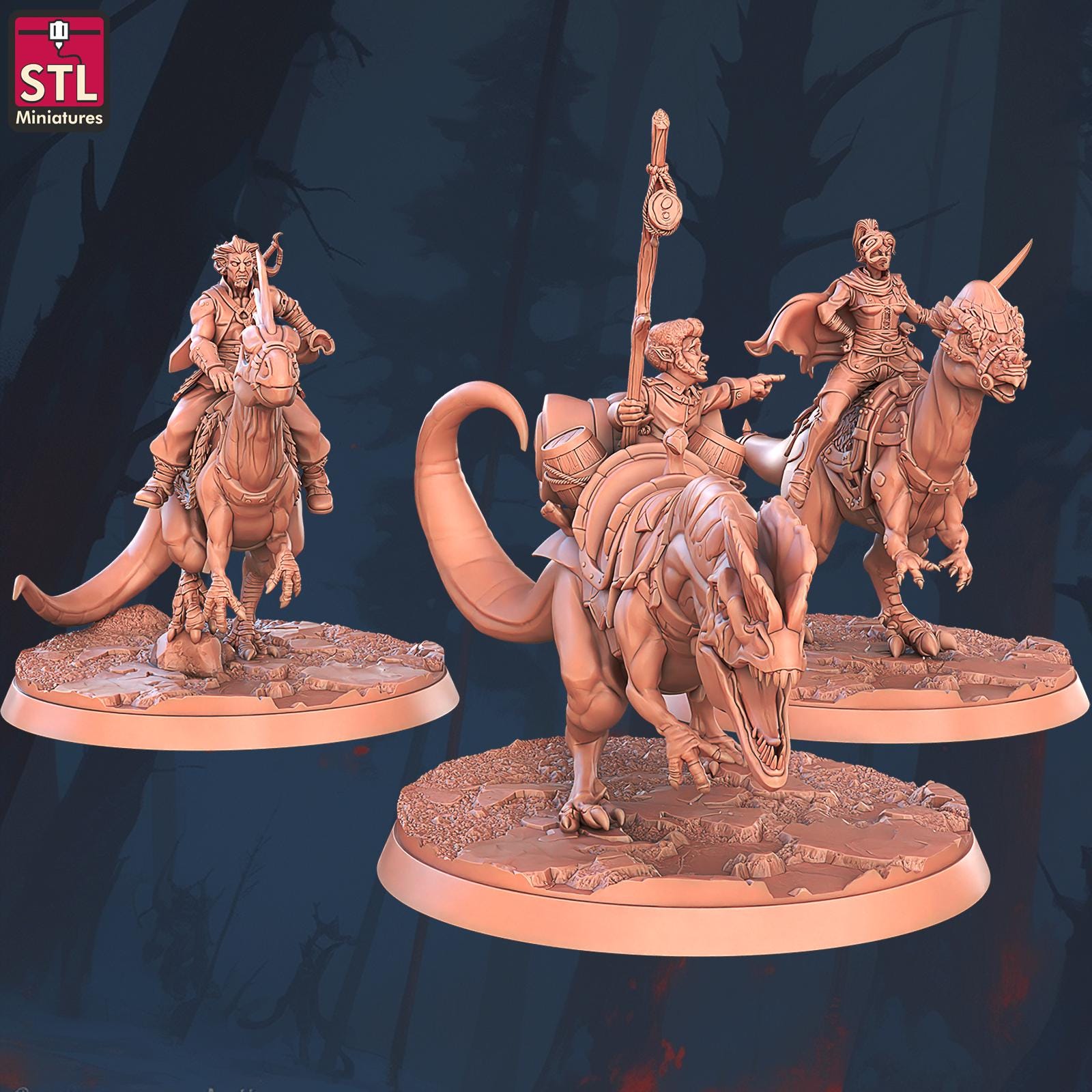 Modular Riders Set | Tabletop Scale | D&D TTRPG Miniature | STL Miniatures
