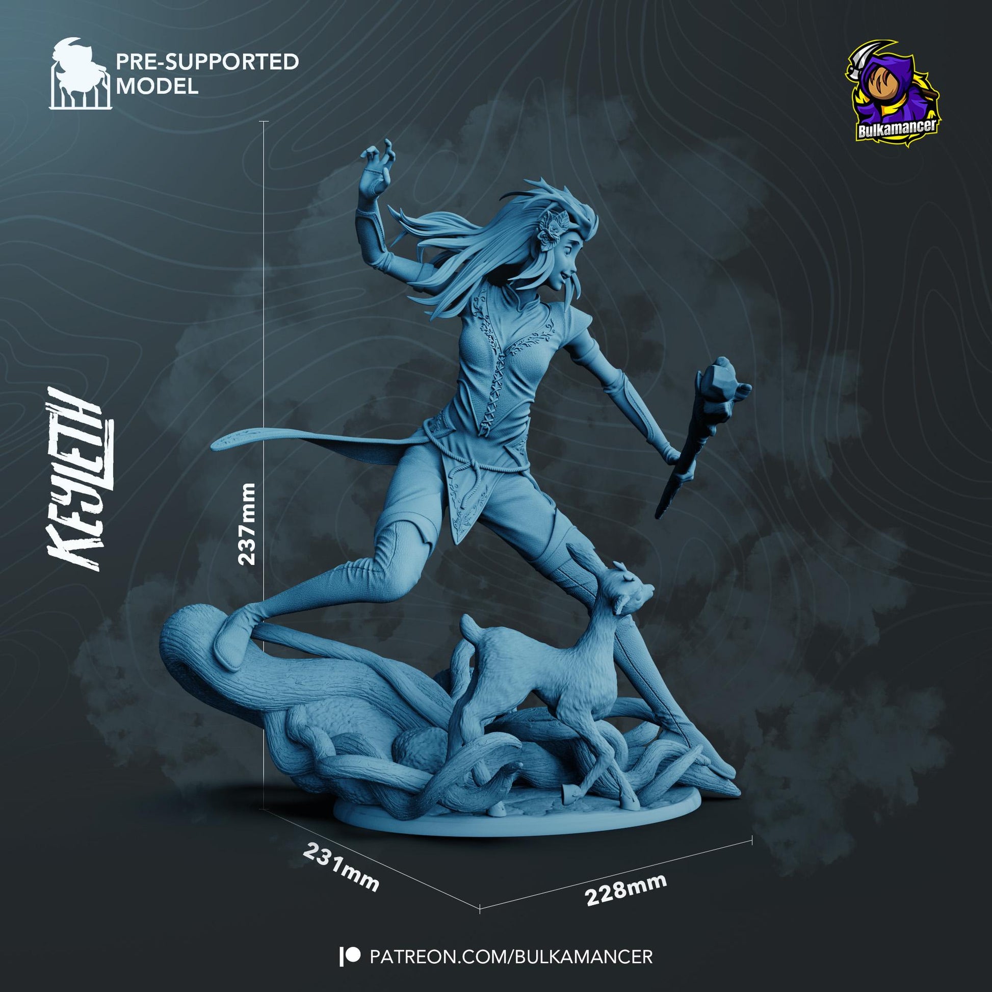 Insecure Half-Elf Druid | Resin Garage Kit Sculpture Anime Video Game Fan Art Statue | Bulkamancer Sculpts