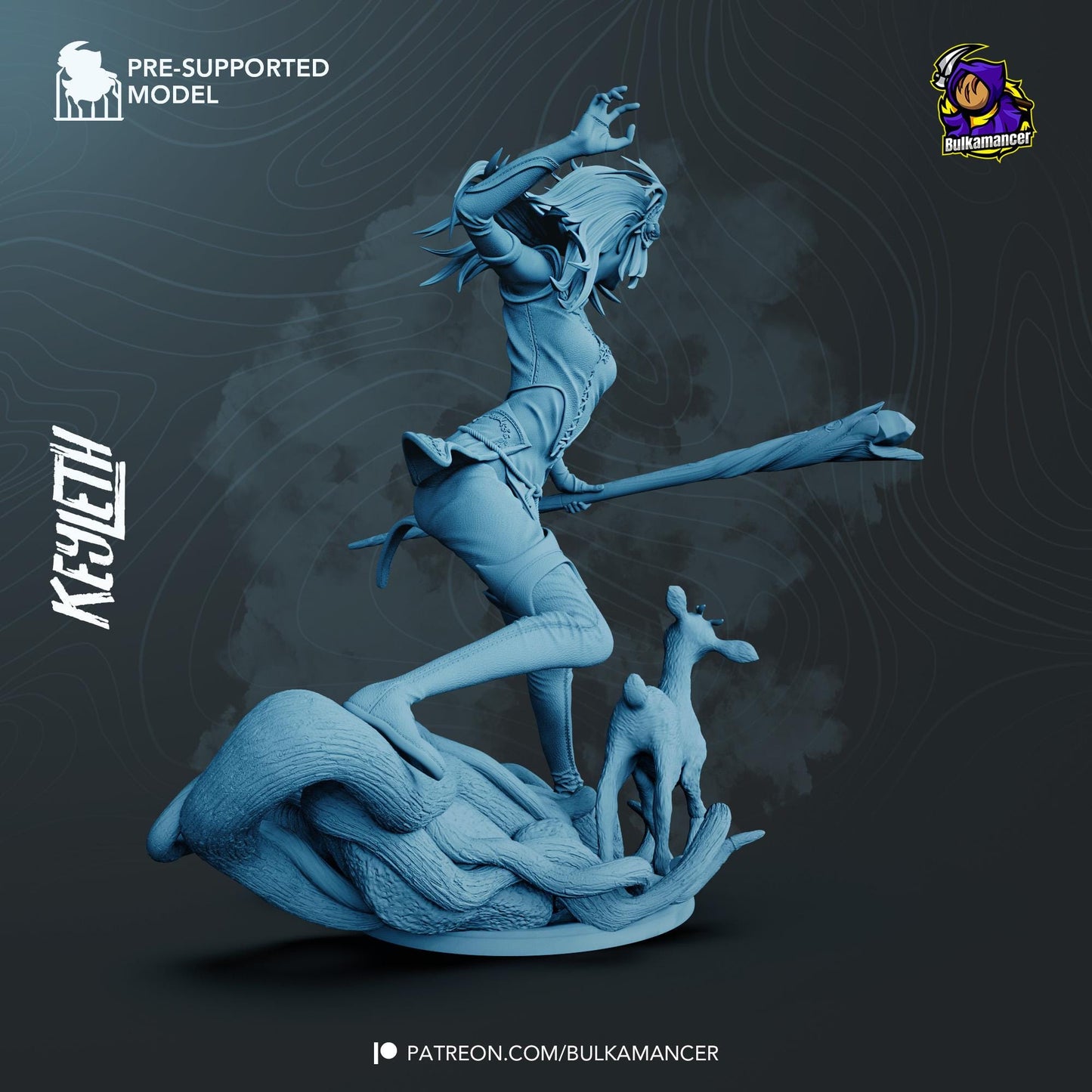 Insecure Half-Elf Druid | Resin Garage Kit Sculpture Anime Video Game Fan Art Statue | Bulkamancer Sculpts