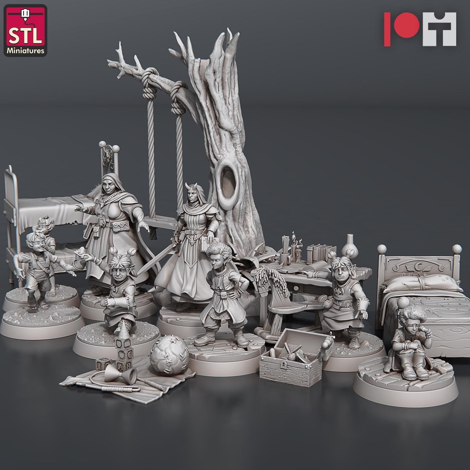 Orphanage NPC Set | Tabletop Scale | D&D TTRPG Miniature | STL Miniatures