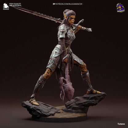 Judgmental Warrior | Resin Garage Kit Sculpture Anime Video Game Fan Art Statue | Bulkamancer Sculpts