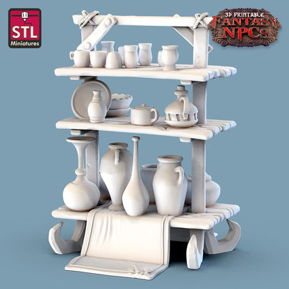 Potter NPC Set | Tabletop Scale | D&D TTRPG Miniature | STL Miniatures