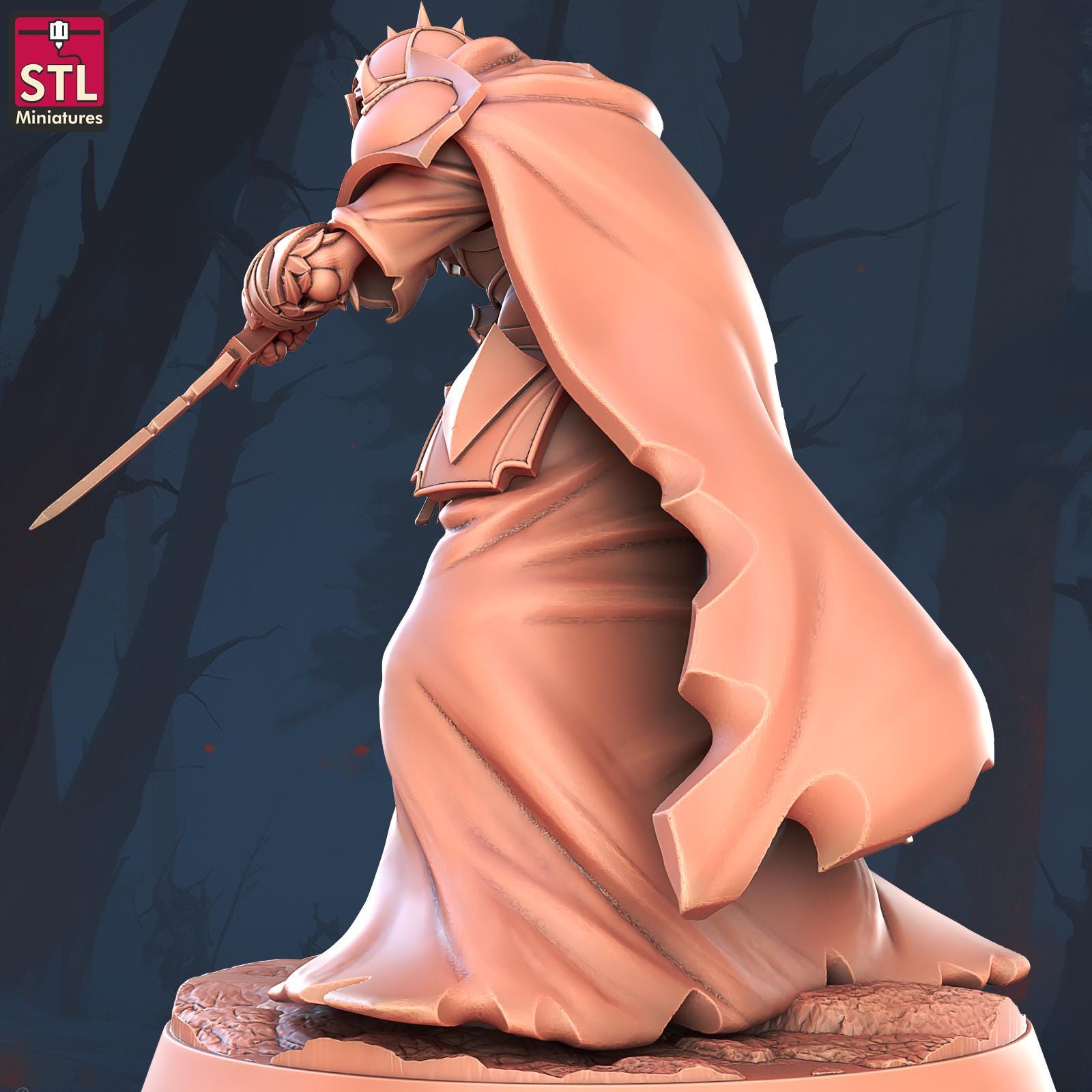 Shadow Knight Monster | Tabletop Scale | D&D TTRPG Miniature | STL Miniatures