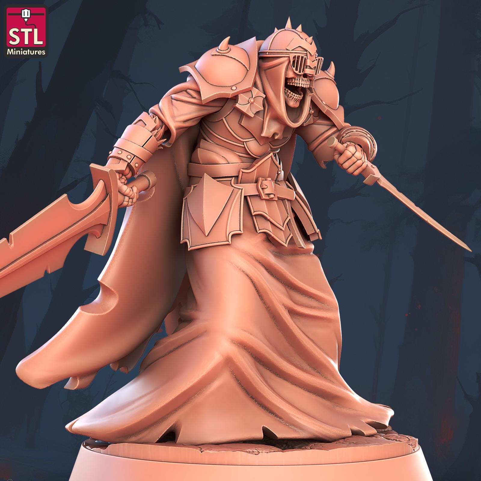 Shadow Knight Monster | Tabletop Scale | D&D TTRPG Miniature | STL Miniatures